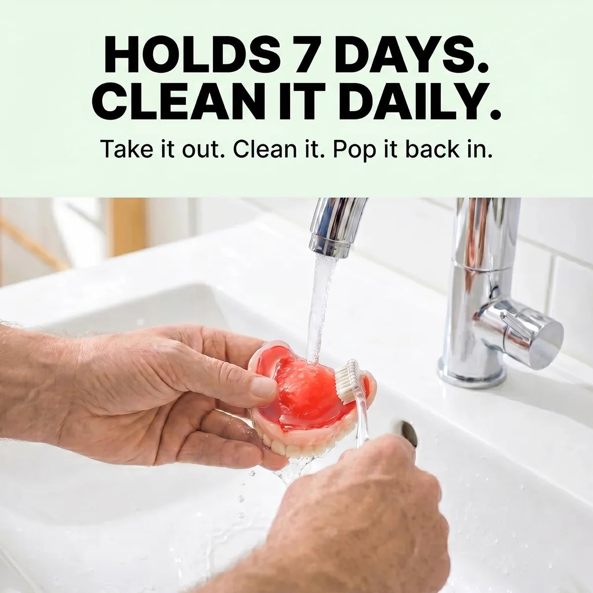 Holds for 7 days, clean it daily