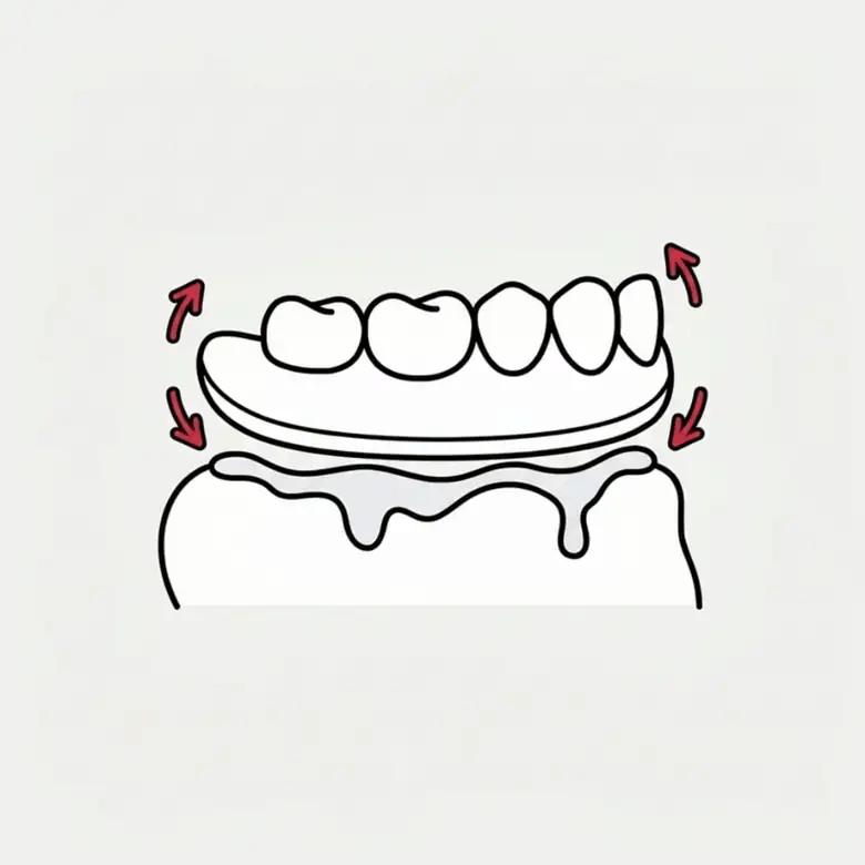 With denture cream bleibt die Lücke